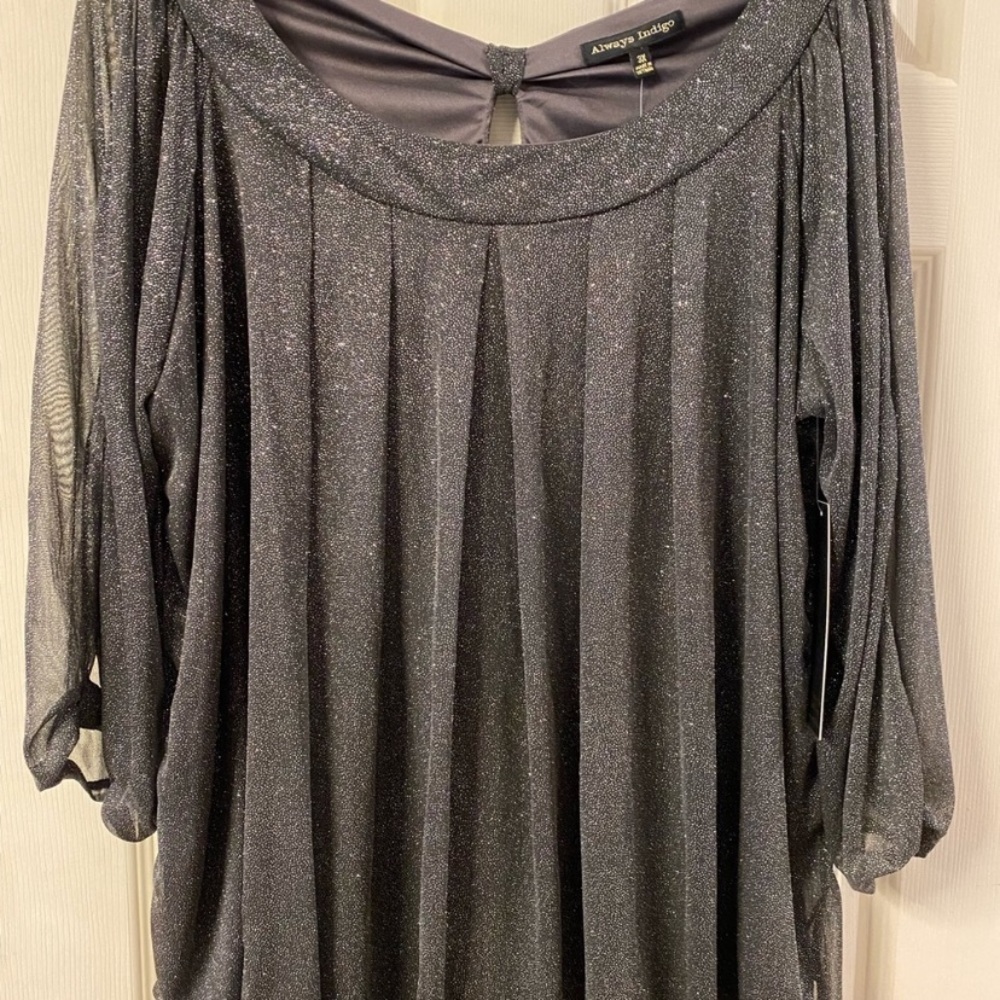 Always Indigo Sparkle top size 2XL